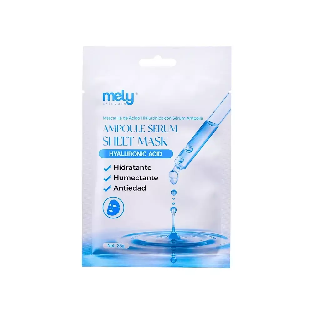 Mascarilla de acido hialuronico con serum ampolla Mely